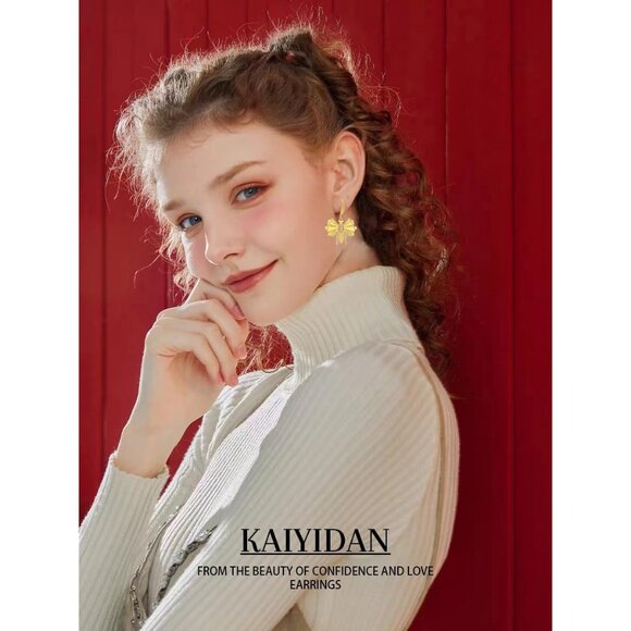 Gold Bee Shaped Boho Dangle Statement Vintage Cute Long Earring for Women - Picture 6 of 9